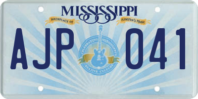 MS license plate AJP041