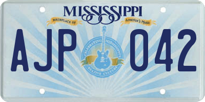 MS license plate AJP042