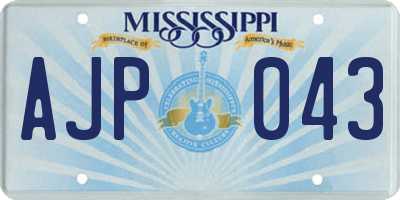 MS license plate AJP043