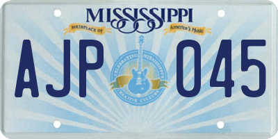 MS license plate AJP045