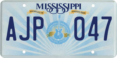 MS license plate AJP047