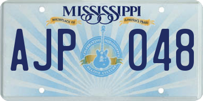 MS license plate AJP048