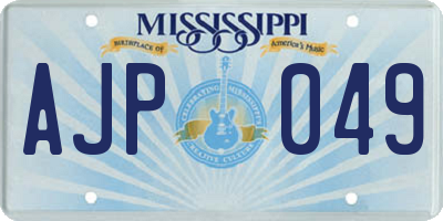 MS license plate AJP049