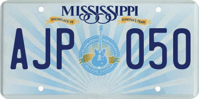 MS license plate AJP050