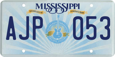 MS license plate AJP053