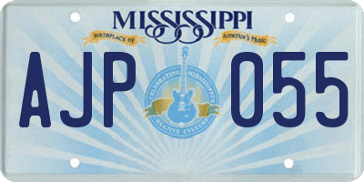 MS license plate AJP055