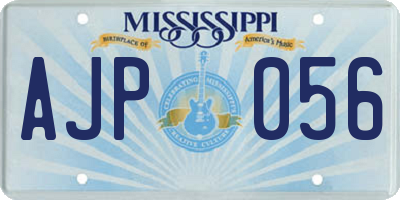 MS license plate AJP056