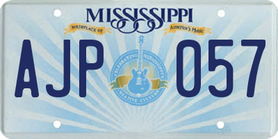 MS license plate AJP057