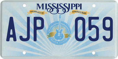 MS license plate AJP059