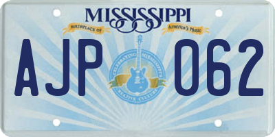 MS license plate AJP062