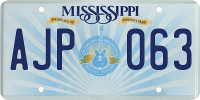 MS license plate AJP063