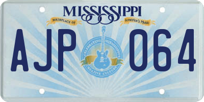 MS license plate AJP064