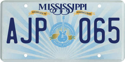 MS license plate AJP065