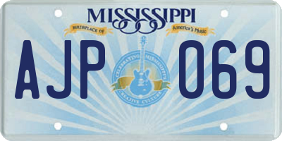 MS license plate AJP069