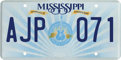 MS license plate AJP071