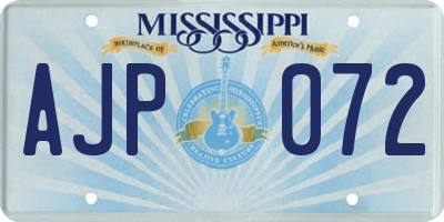 MS license plate AJP072