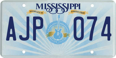 MS license plate AJP074