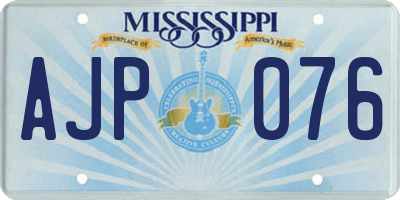 MS license plate AJP076