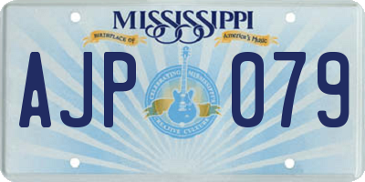 MS license plate AJP079
