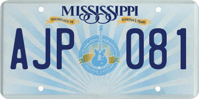 MS license plate AJP081