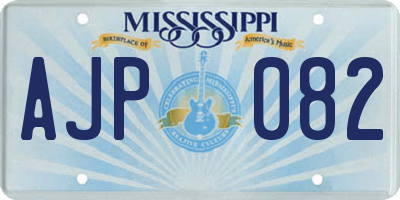 MS license plate AJP082