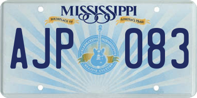 MS license plate AJP083