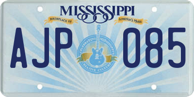 MS license plate AJP085