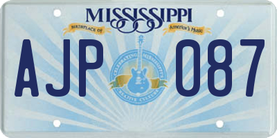 MS license plate AJP087