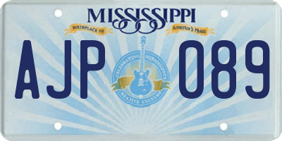 MS license plate AJP089