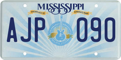 MS license plate AJP090