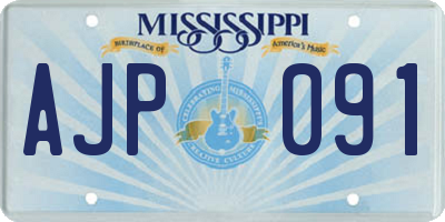 MS license plate AJP091