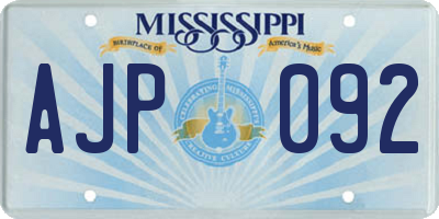 MS license plate AJP092