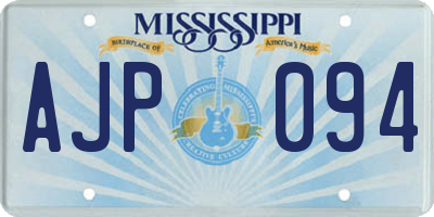 MS license plate AJP094