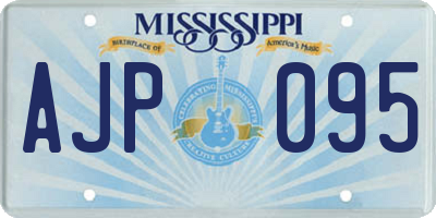 MS license plate AJP095