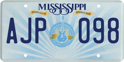 MS license plate AJP098
