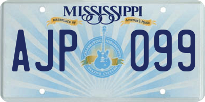 MS license plate AJP099