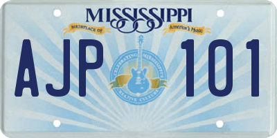 MS license plate AJP101
