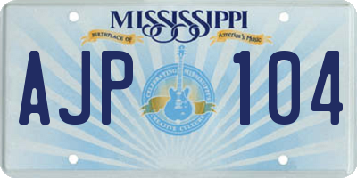 MS license plate AJP104