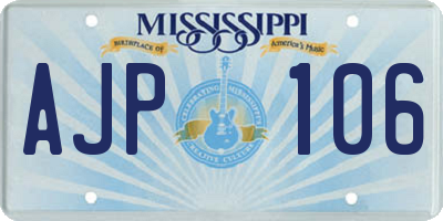 MS license plate AJP106