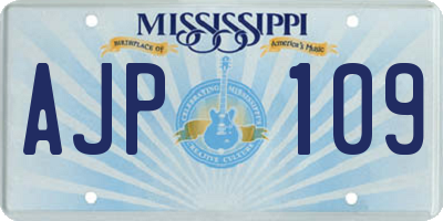 MS license plate AJP109