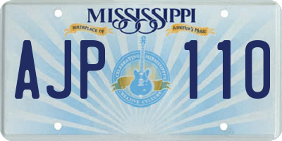 MS license plate AJP110