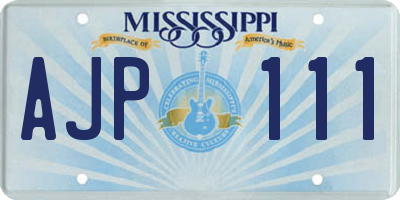 MS license plate AJP111