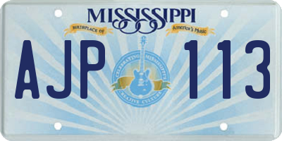 MS license plate AJP113