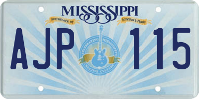 MS license plate AJP115