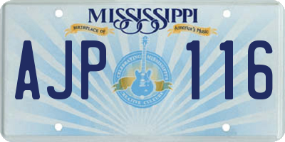 MS license plate AJP116