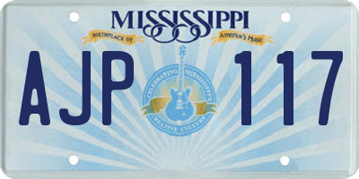 MS license plate AJP117