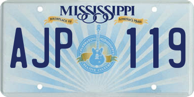 MS license plate AJP119