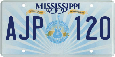 MS license plate AJP120