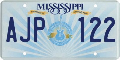 MS license plate AJP122