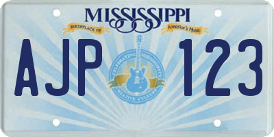 MS license plate AJP123